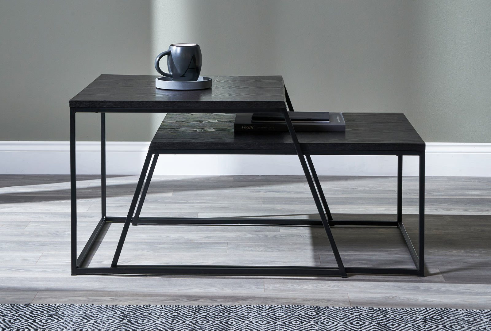 Mansell Black Ash Veneer Coffee Tables Set of 2