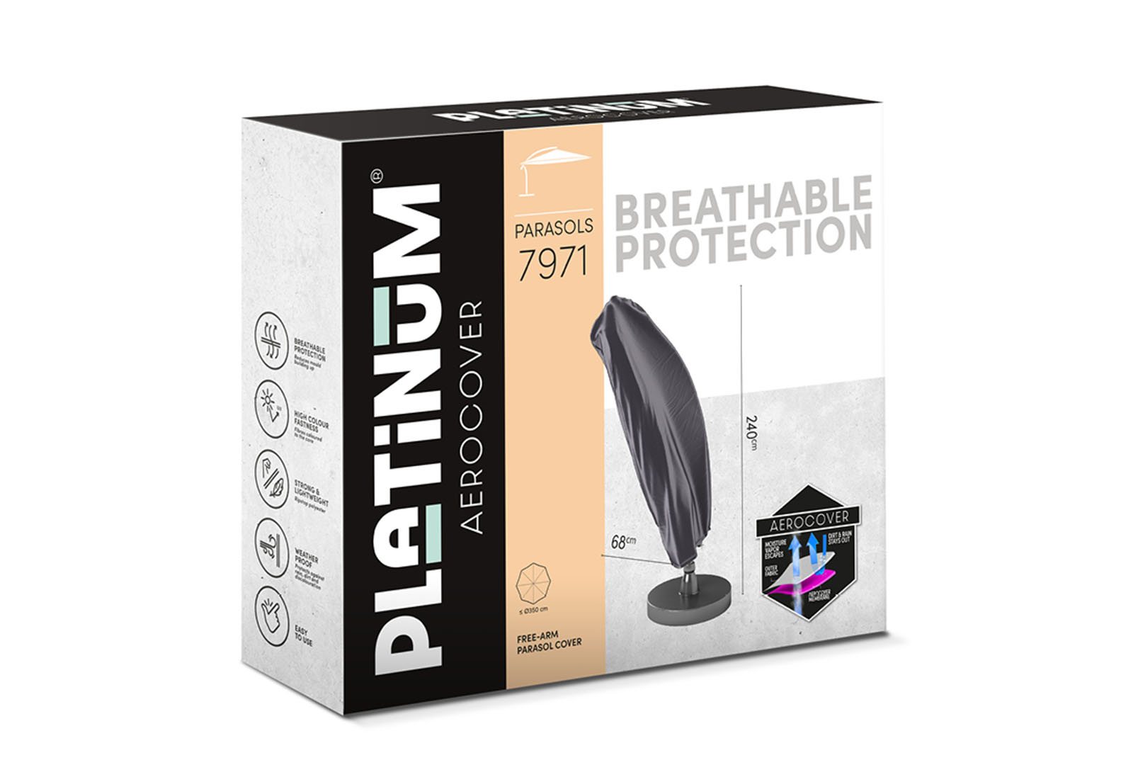 Pacific Lifestyle Free Arm Parasol Aerocover