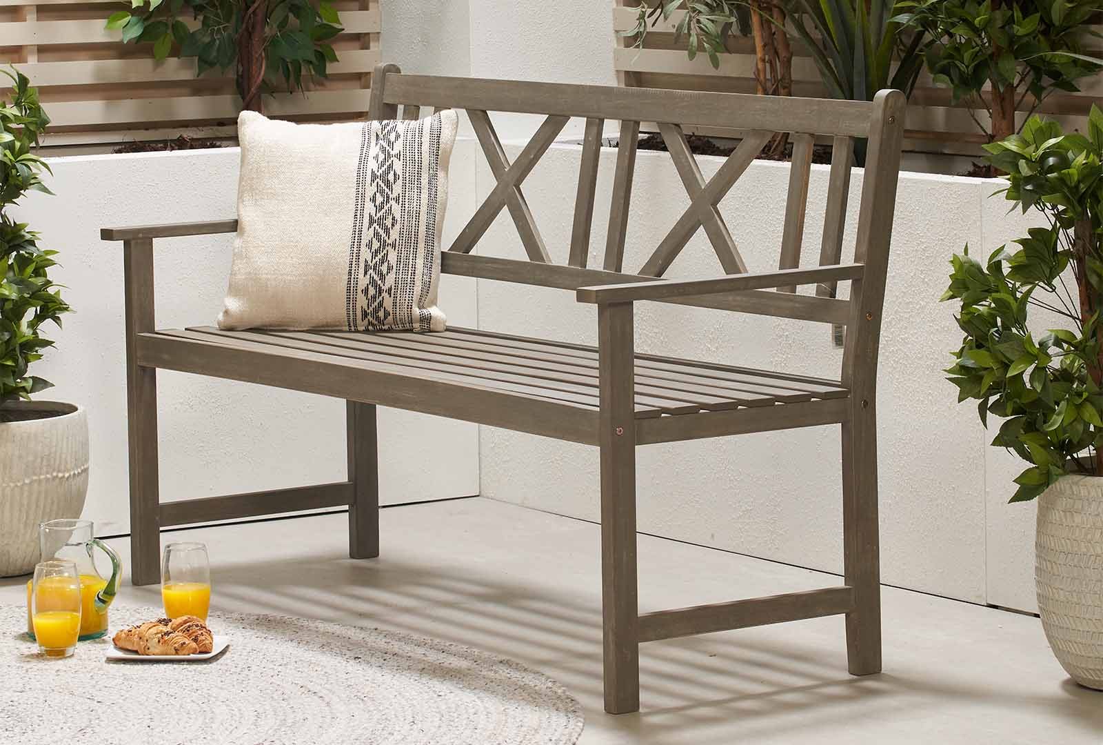 Pacific Lifestyle Calvo - 3 Seater Antique Grey Bench