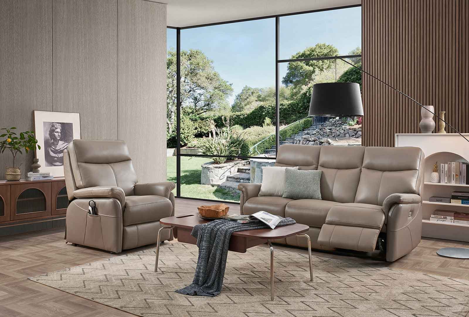 Volterra 3 Seater Sofa & Armchair - Leather