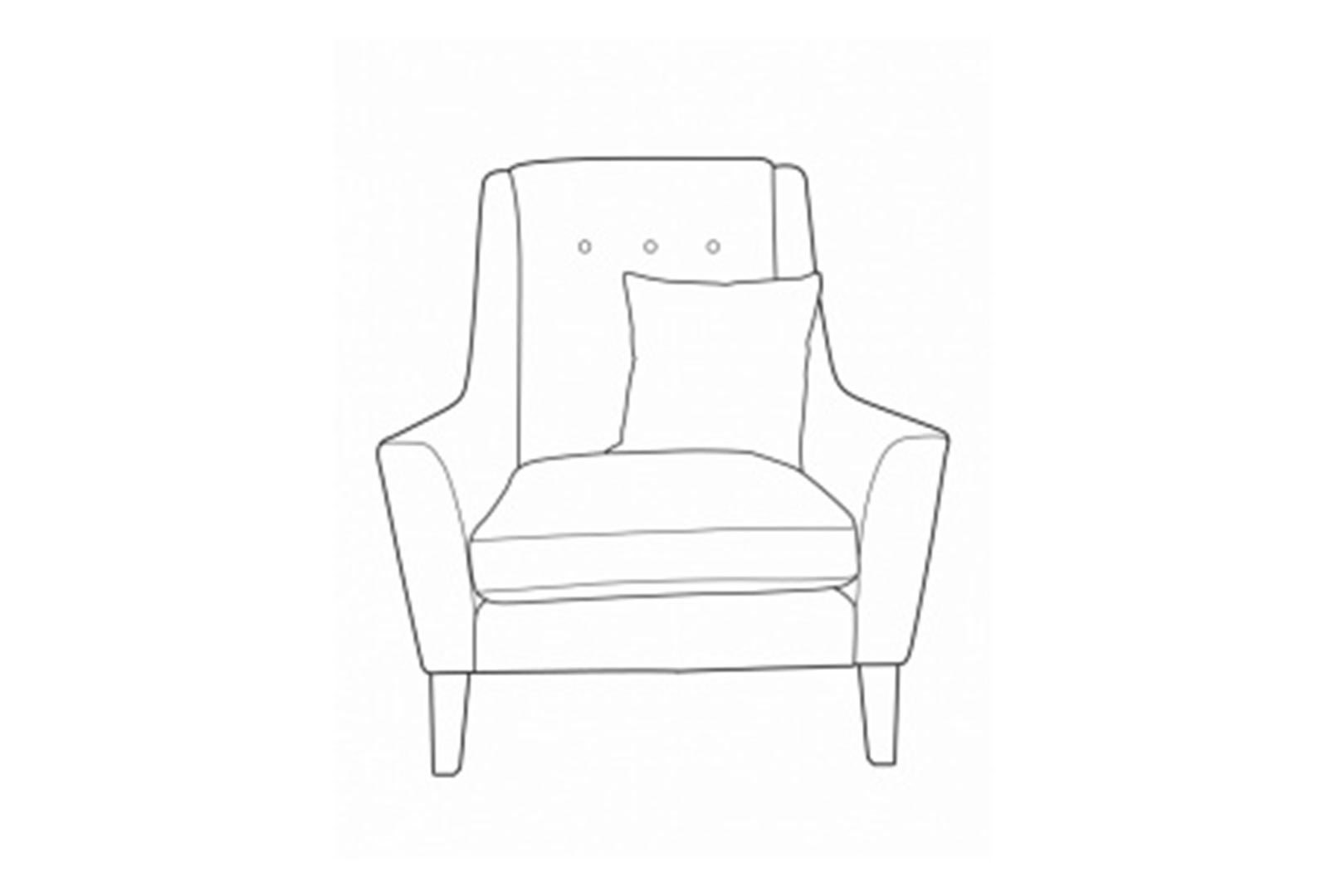 Sinatra Accent Chair Wood Foot - Line Art