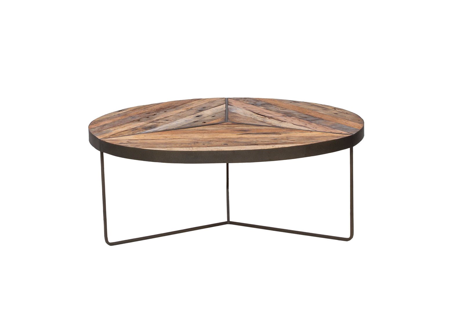 Kediri Boatwood Round Rustic Coffee Table Loom Loft