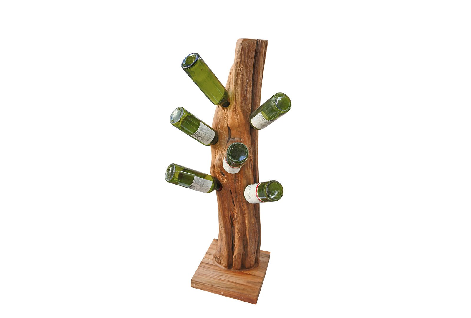Sylvan Natural Teak Root Freestanding Wine Rack Loom Loft
