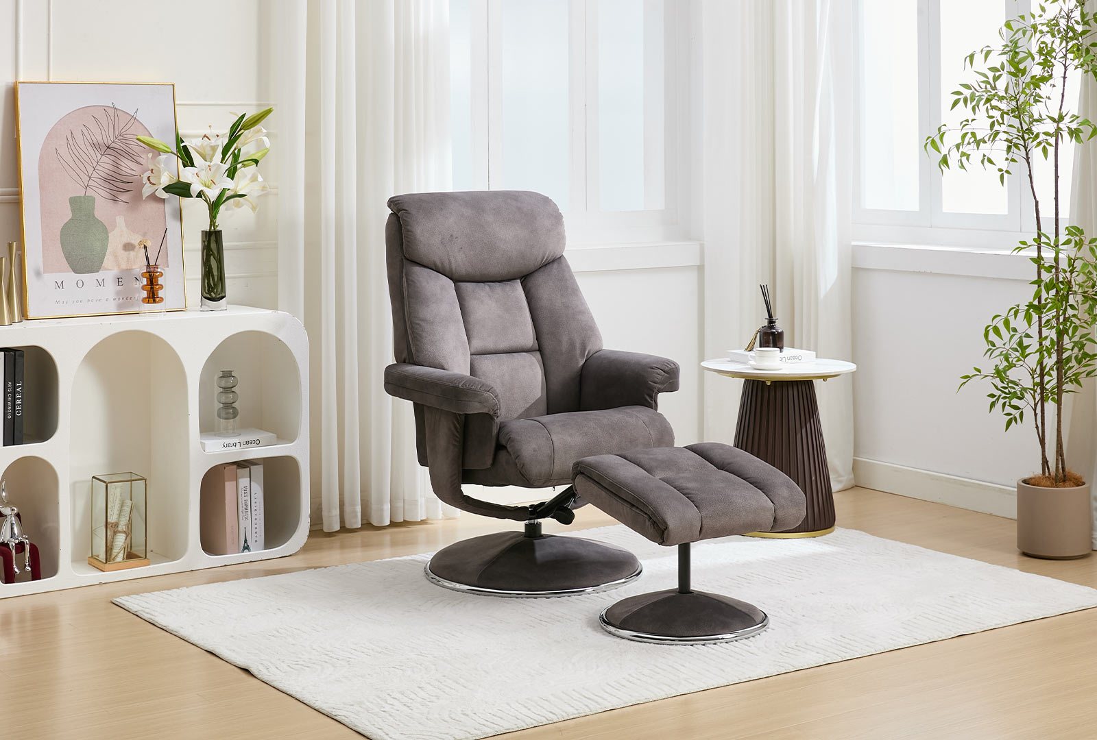 GFA - Global Furniture Alliance Biscay - Swivel Recliner & Footstool