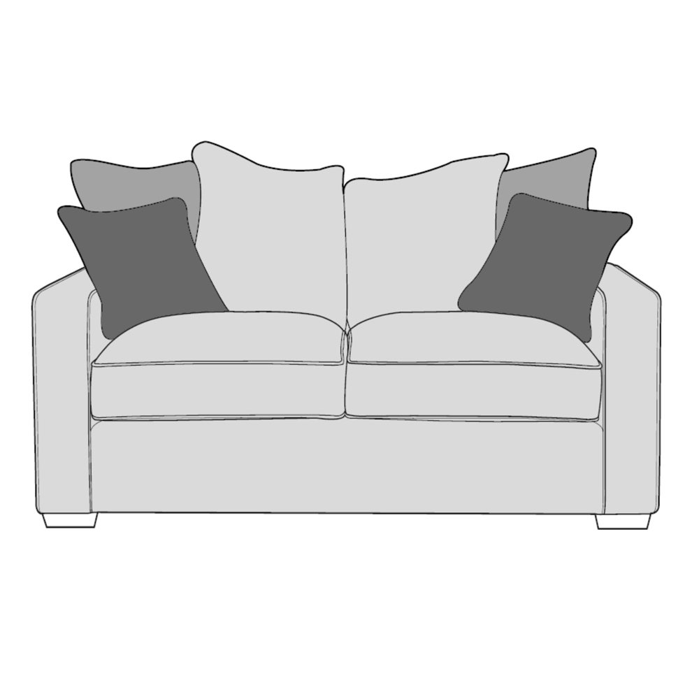 Cleveland 2 Seater Sofa Pillow Back - Line Art