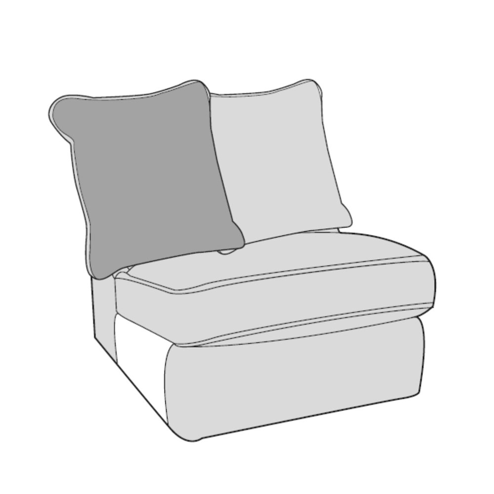 Cleveland Armless Unit Pillow Back - Line Art