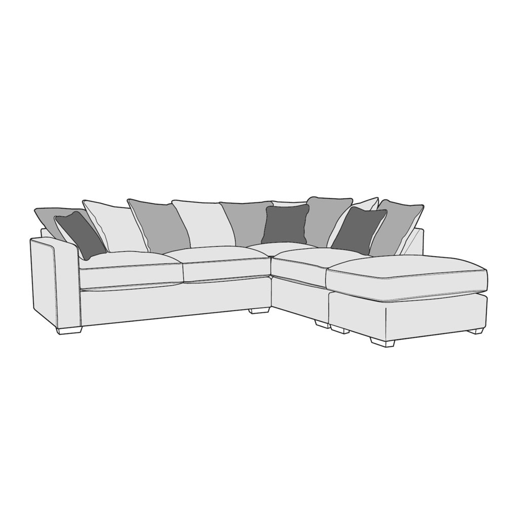 Cleveland Corner Chaise Group Pillow Back - Line Art