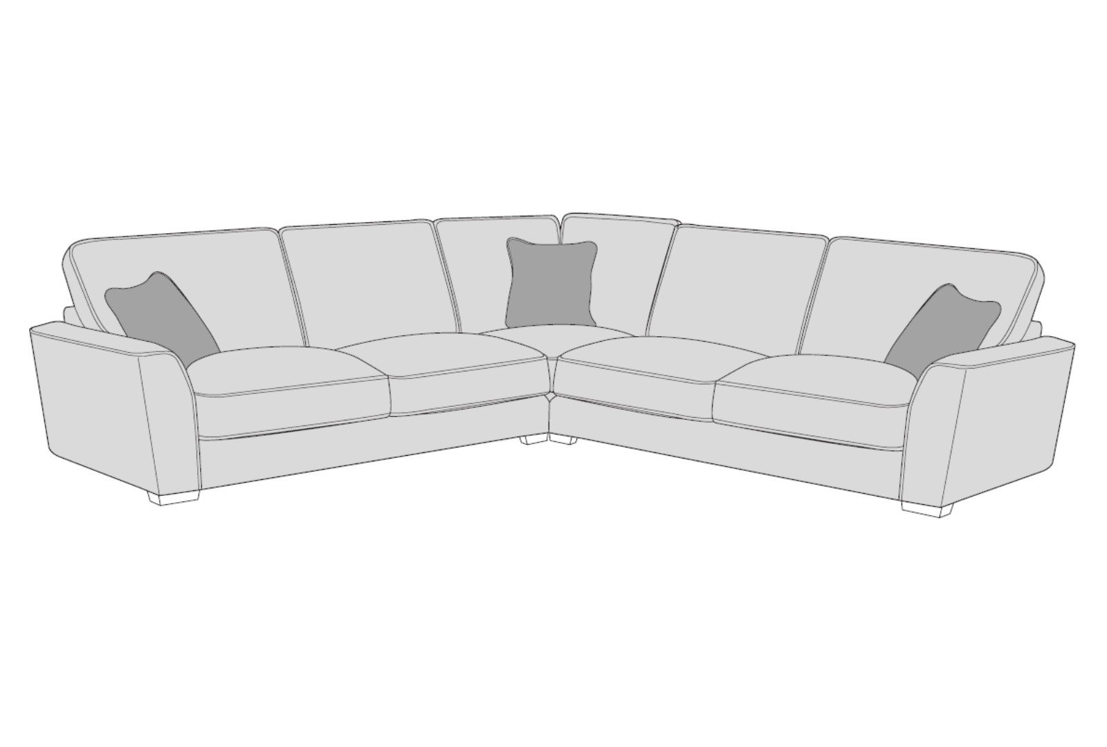 Favaro XL Corner Group Standard Back - Line Art
