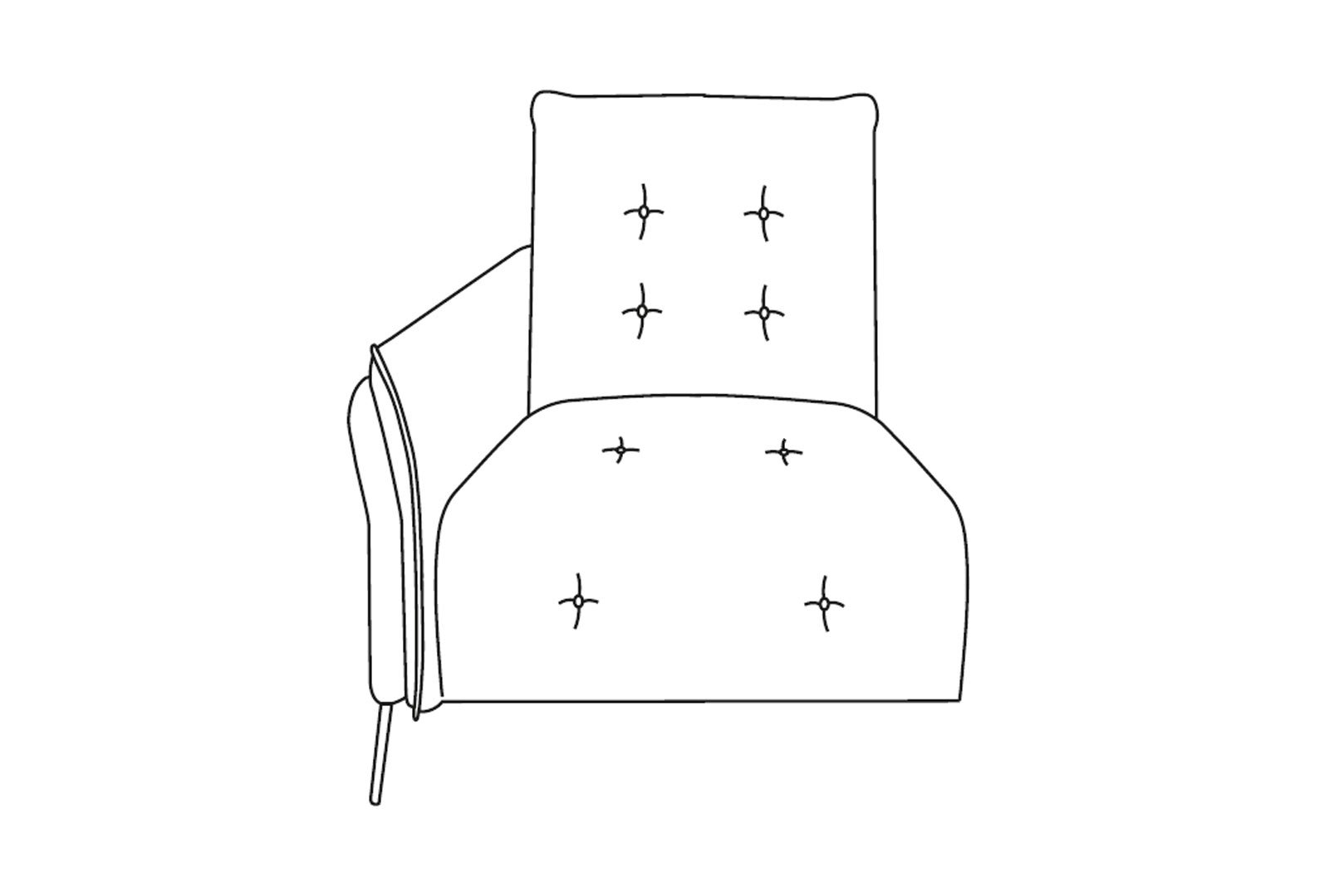 Bolero 1 Arm 1 Seater Static- Line Art