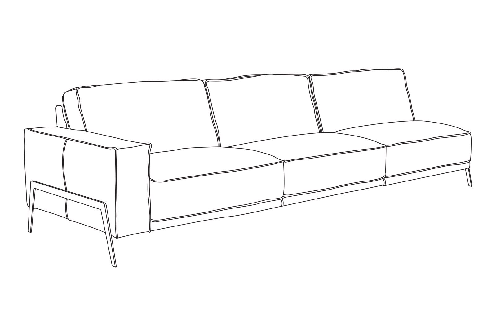 G'Digio Kurtis - 3 Seater (1Arm, 3 Seats)