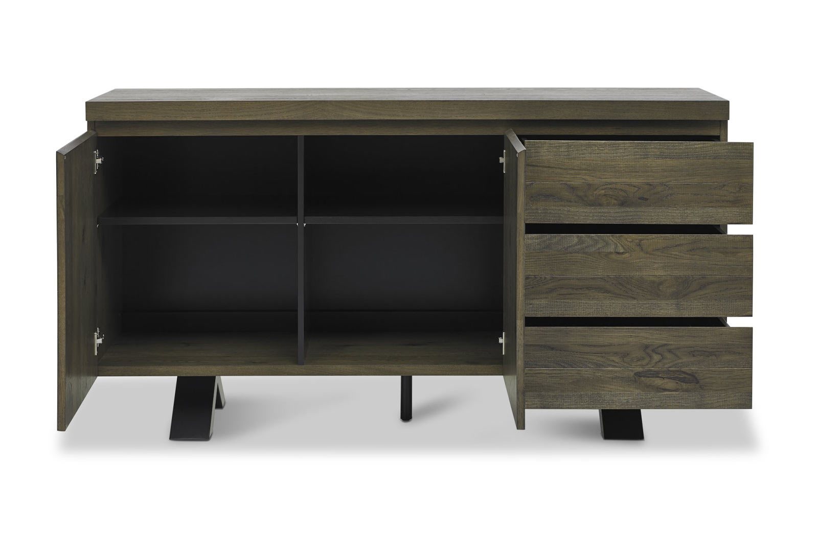 Eclipse Wide Sideboard Open - Fumed Oak