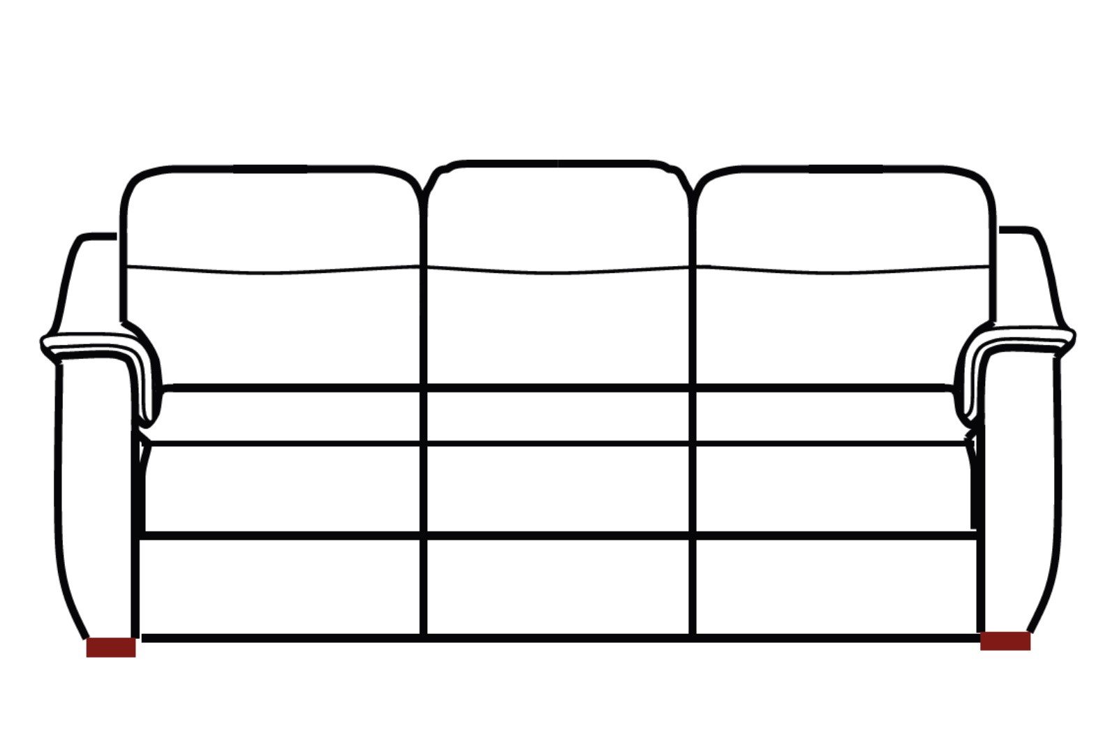 Palma 3 Seater Large Sofa - Line Art