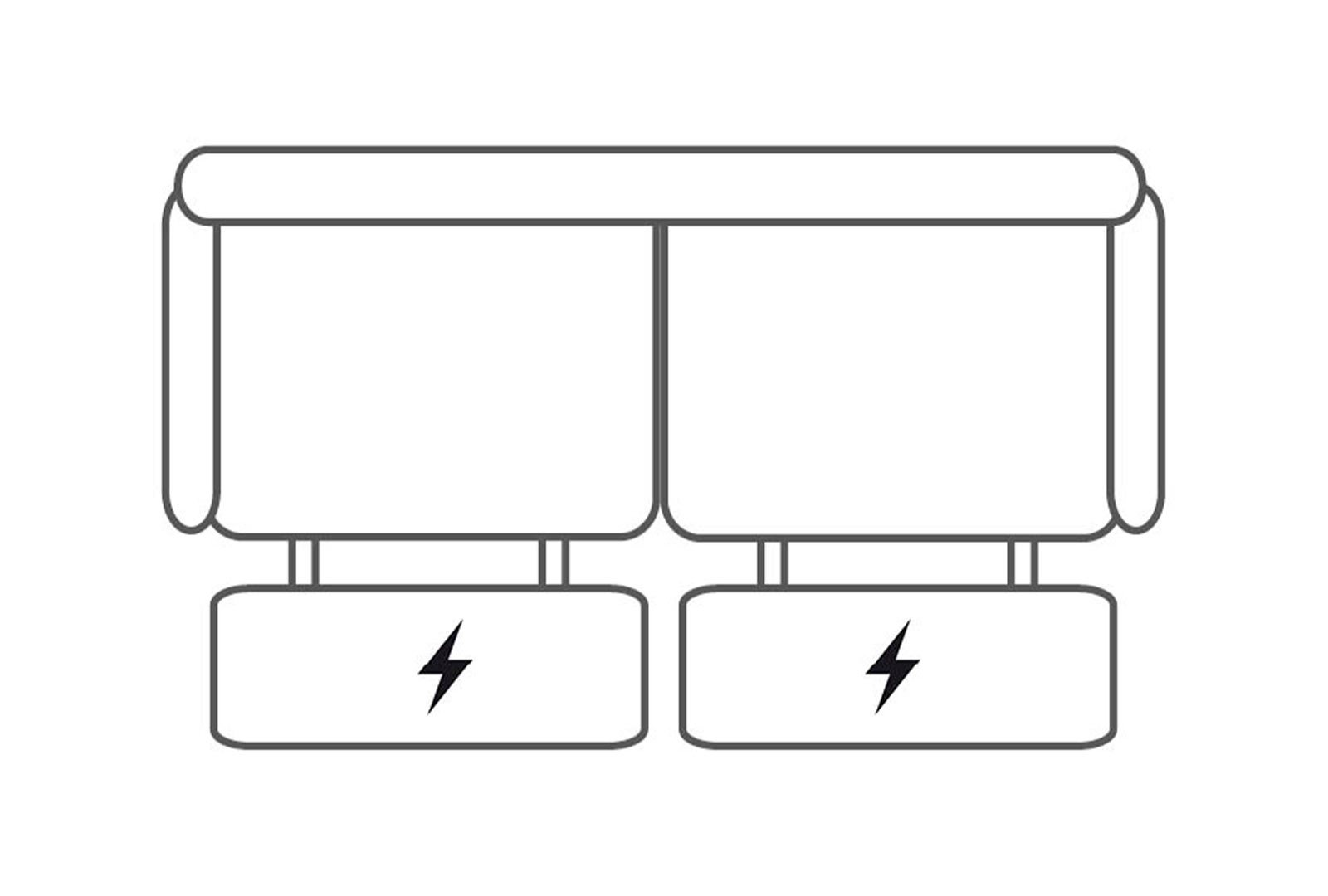 3 Seater - 2 Seats - Power on Both Sides