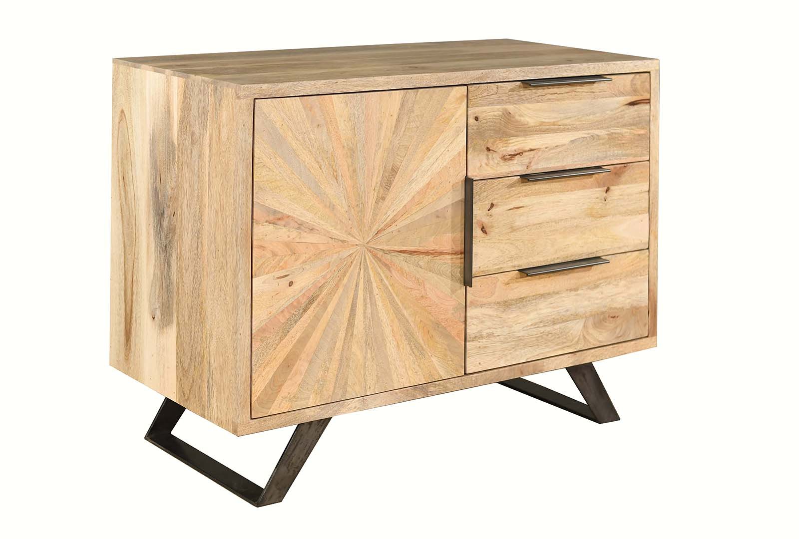IFD Sunburst - 1 Door 3 Drawer Sideboard