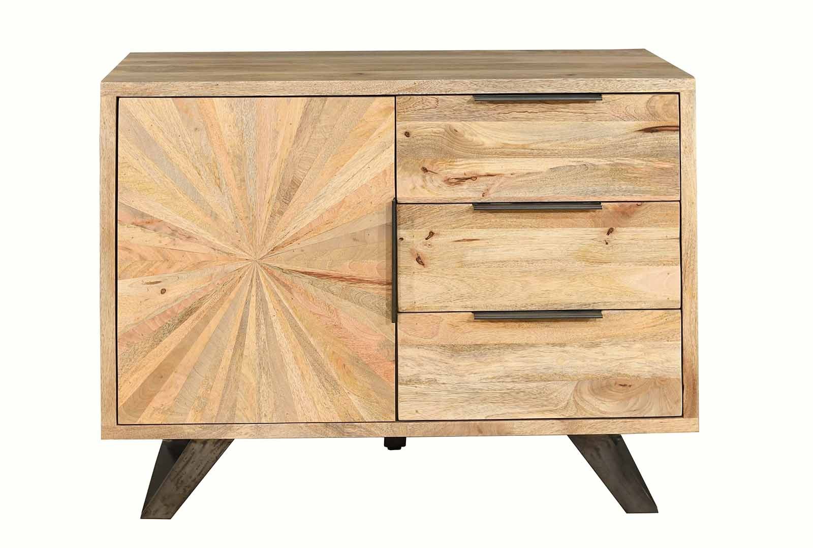 IFD Sunburst - 1 Door 3 Drawer Sideboard