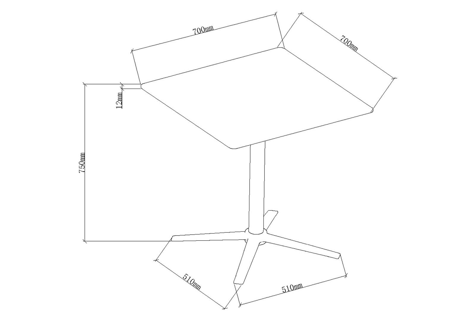 Bentley Designs (UK) Ltd Barrow - Sintered Stone Square Bistro Table