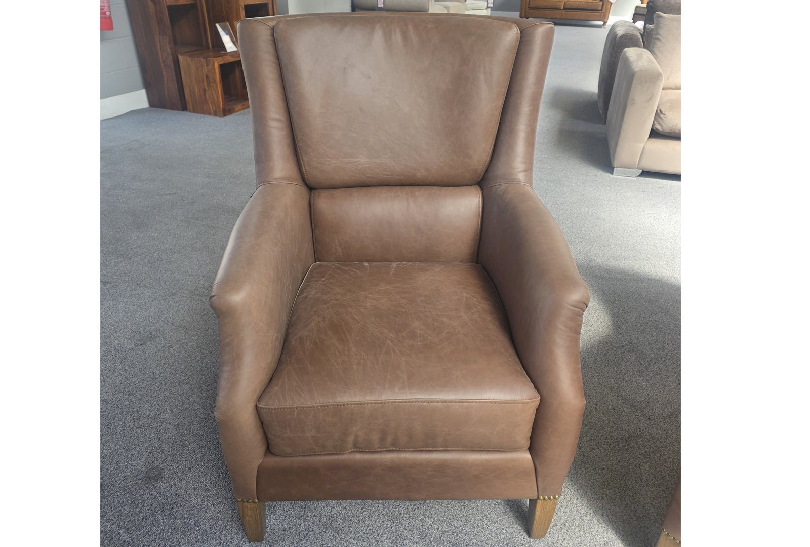 Clearance Edwin Leather Wing Chair