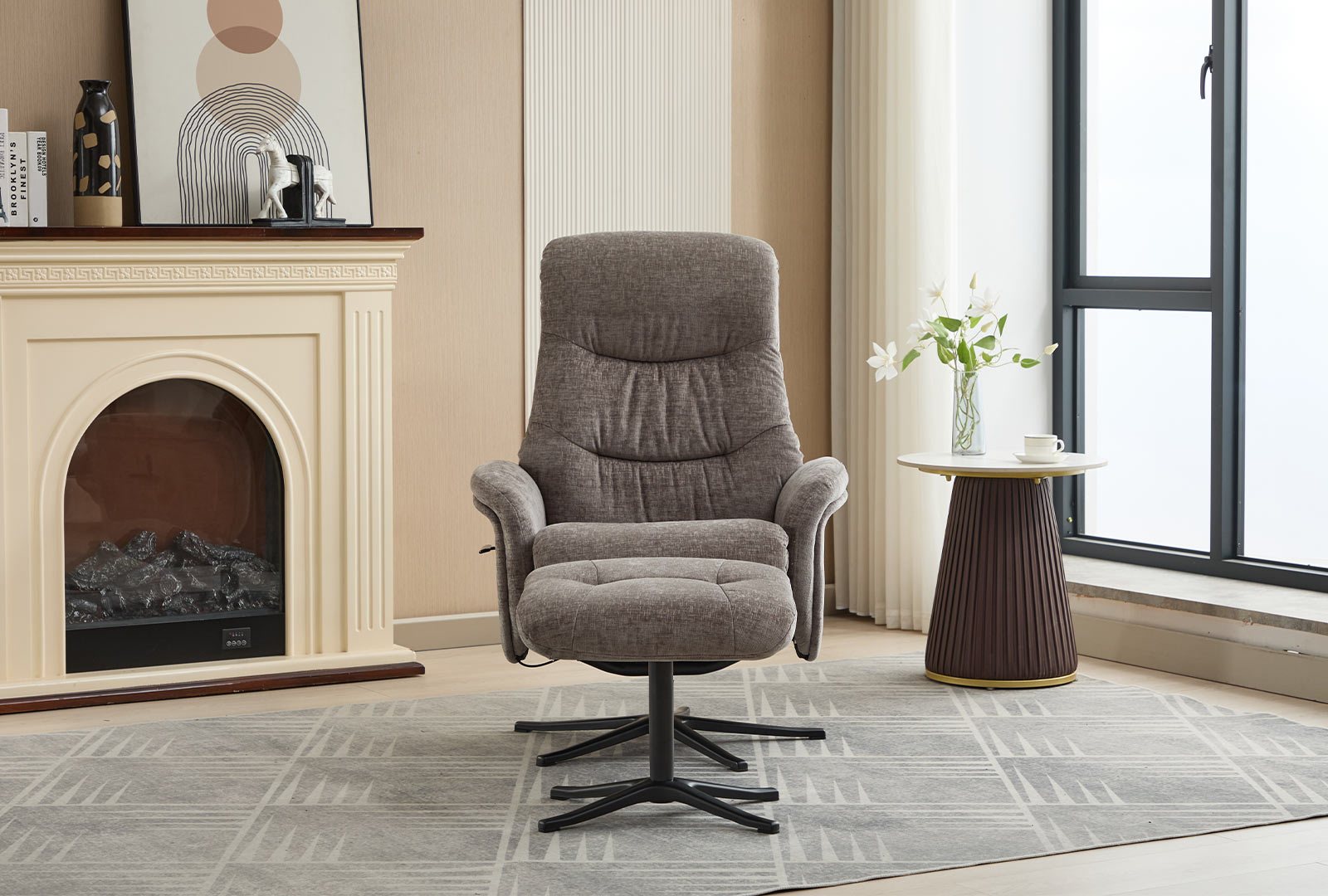 GFA - Global Furniture Alliance Nebraska - Swivel Recliner with Footstool