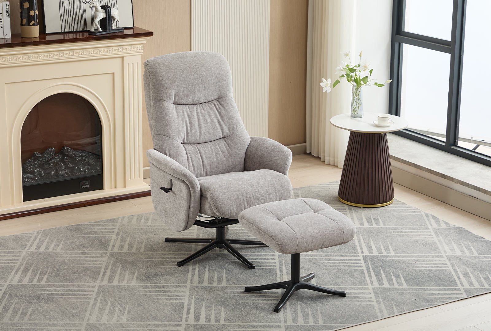 GFA - Global Furniture Alliance Nebraska - Swivel Recliner with Footstool