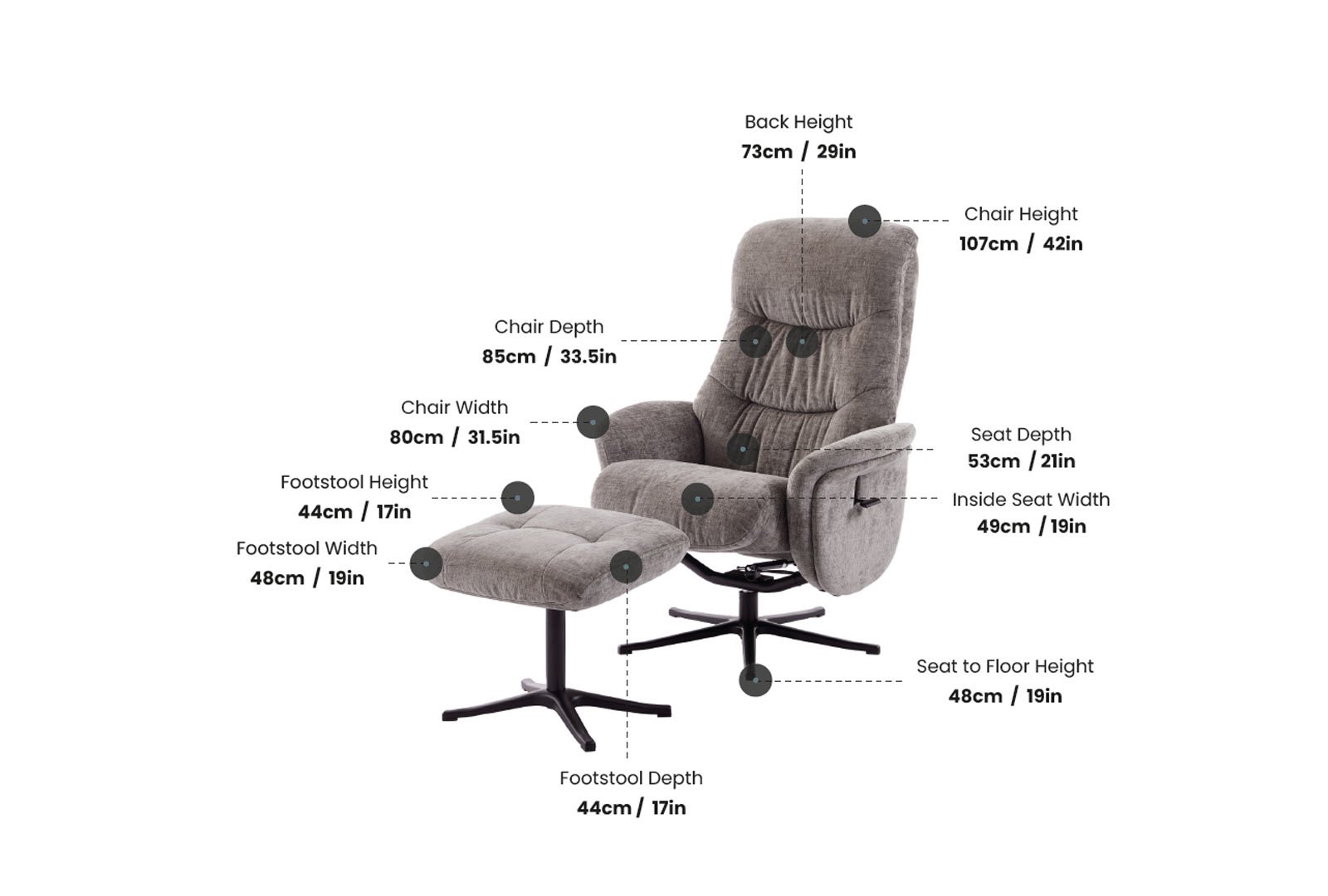 GFA - Global Furniture Alliance Nebraska - Swivel Recliner with Footstool