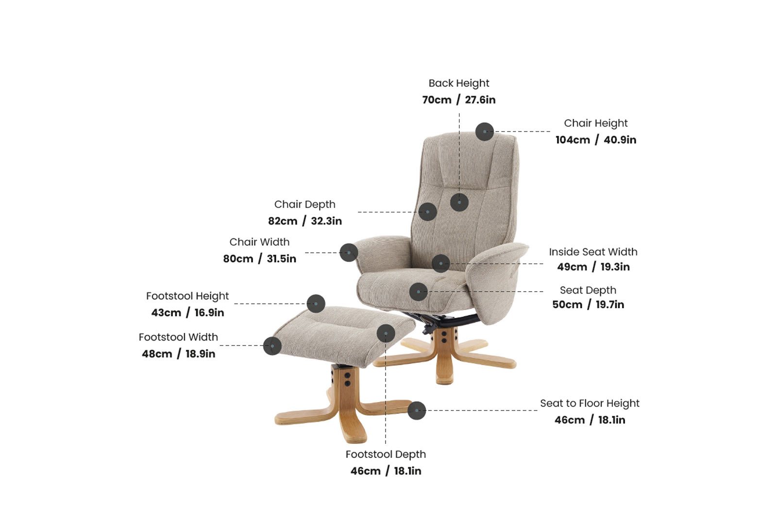 GFA - Global Furniture Alliance Milwaukie - Swivel Recliner with Footstool