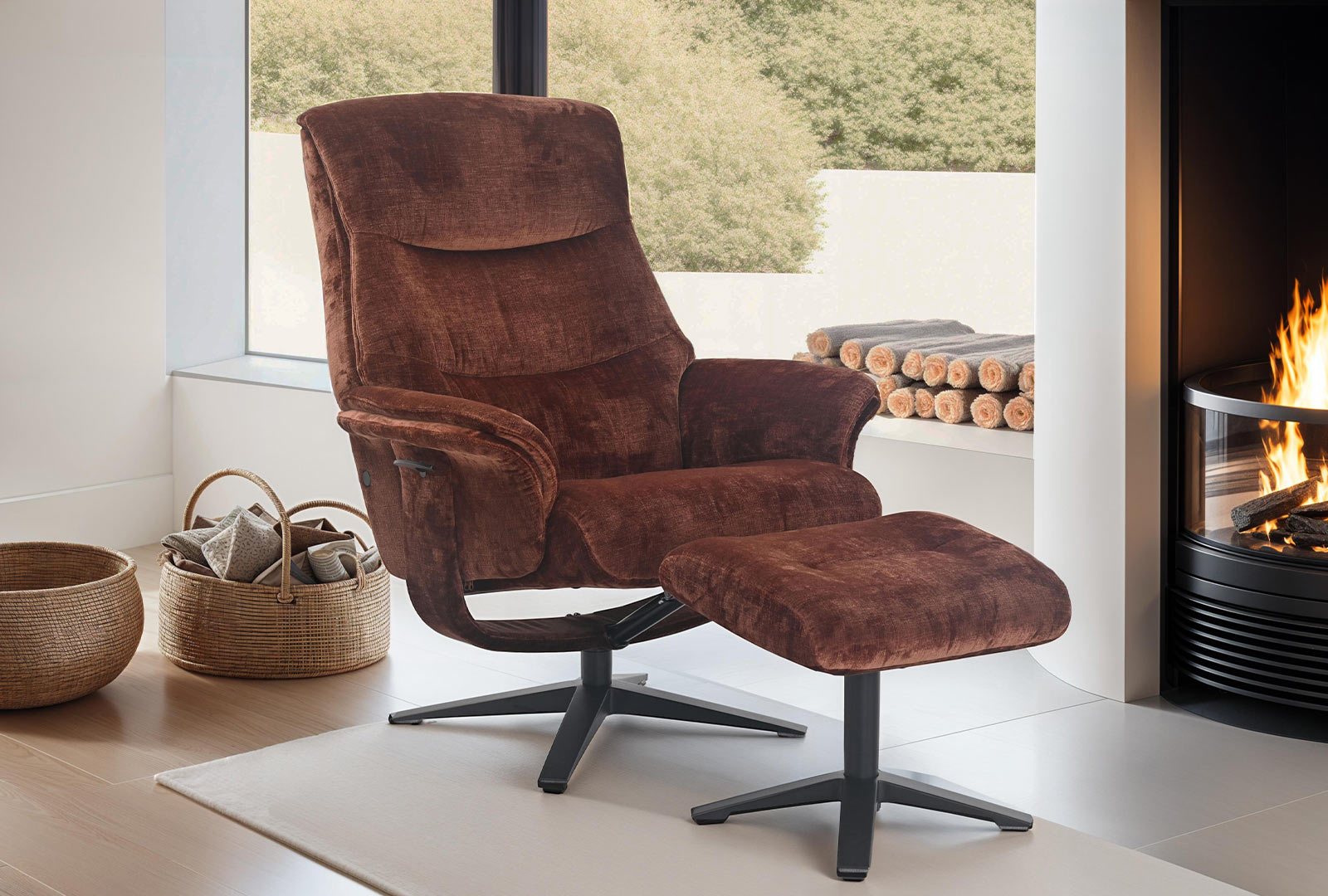 GFA - Global Furniture Alliance Hopkins - Swivel Recliner with Footstool