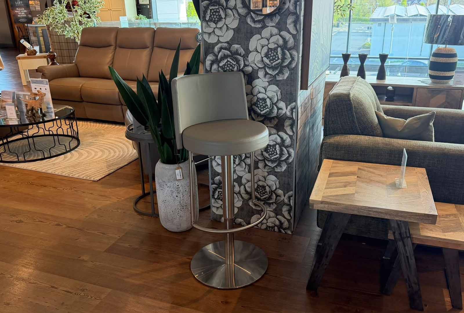 Clearance Monti Gas Lift Bar Stool Taupe