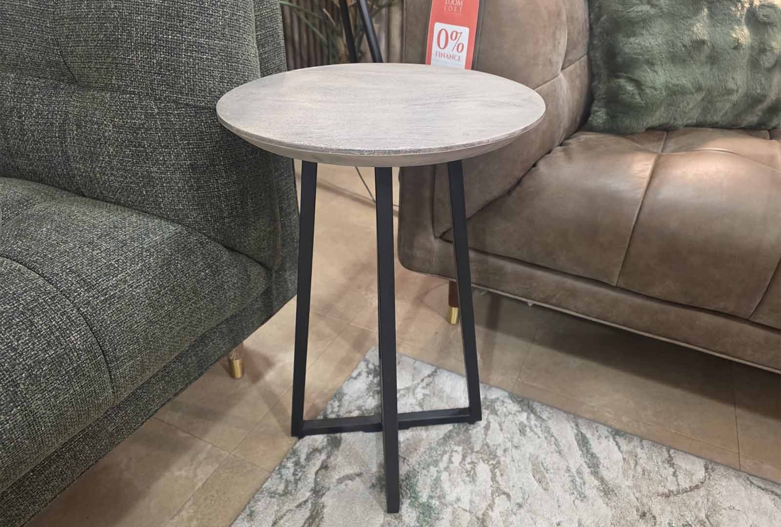 Clearance Macy Grey Round Side Table