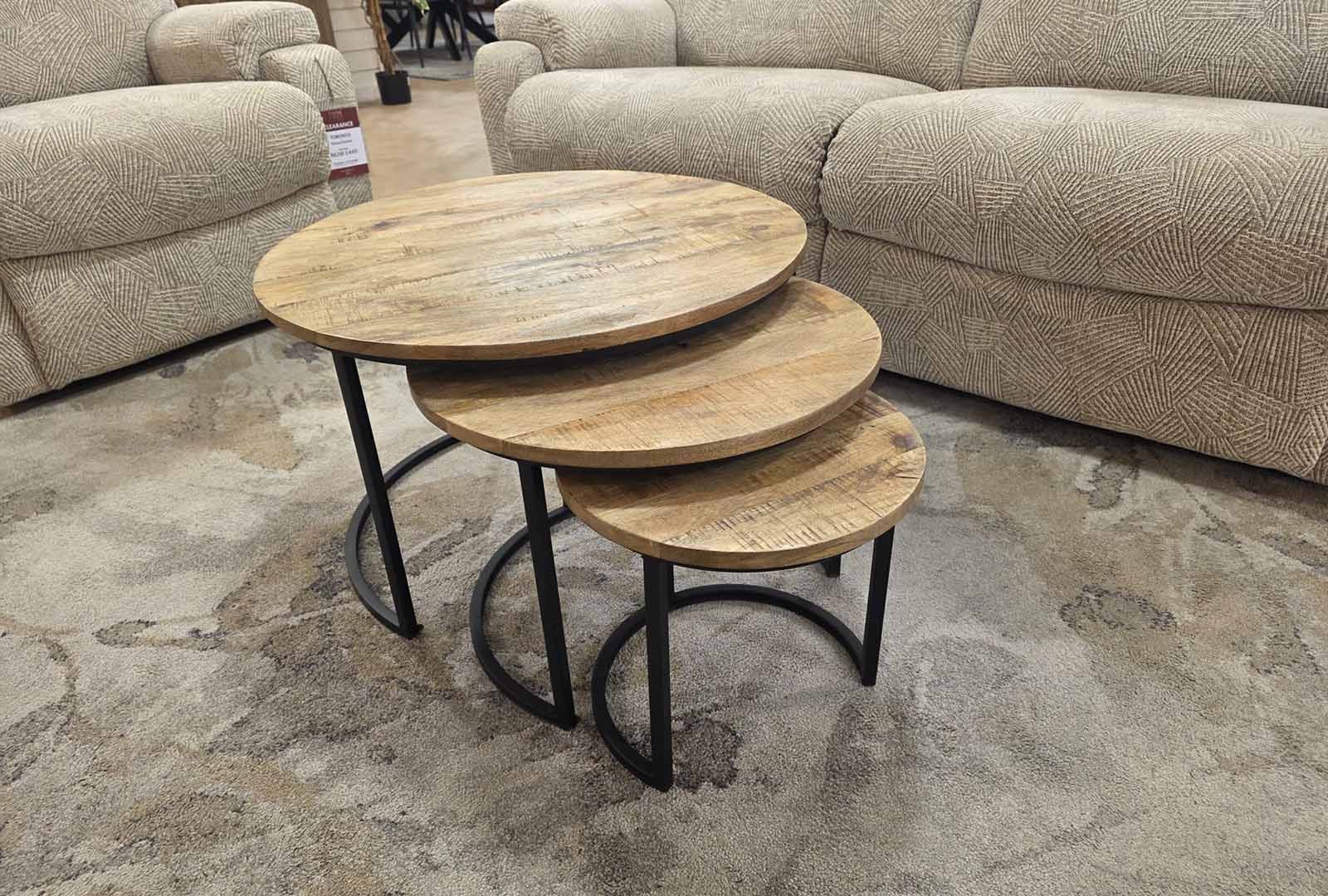 Clearance Macy Set of 3 Nest Round Tables Mango