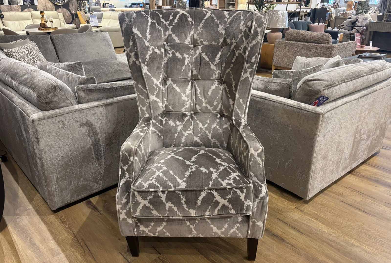 Clearance Throne Accent Chair - Harlequin Mink