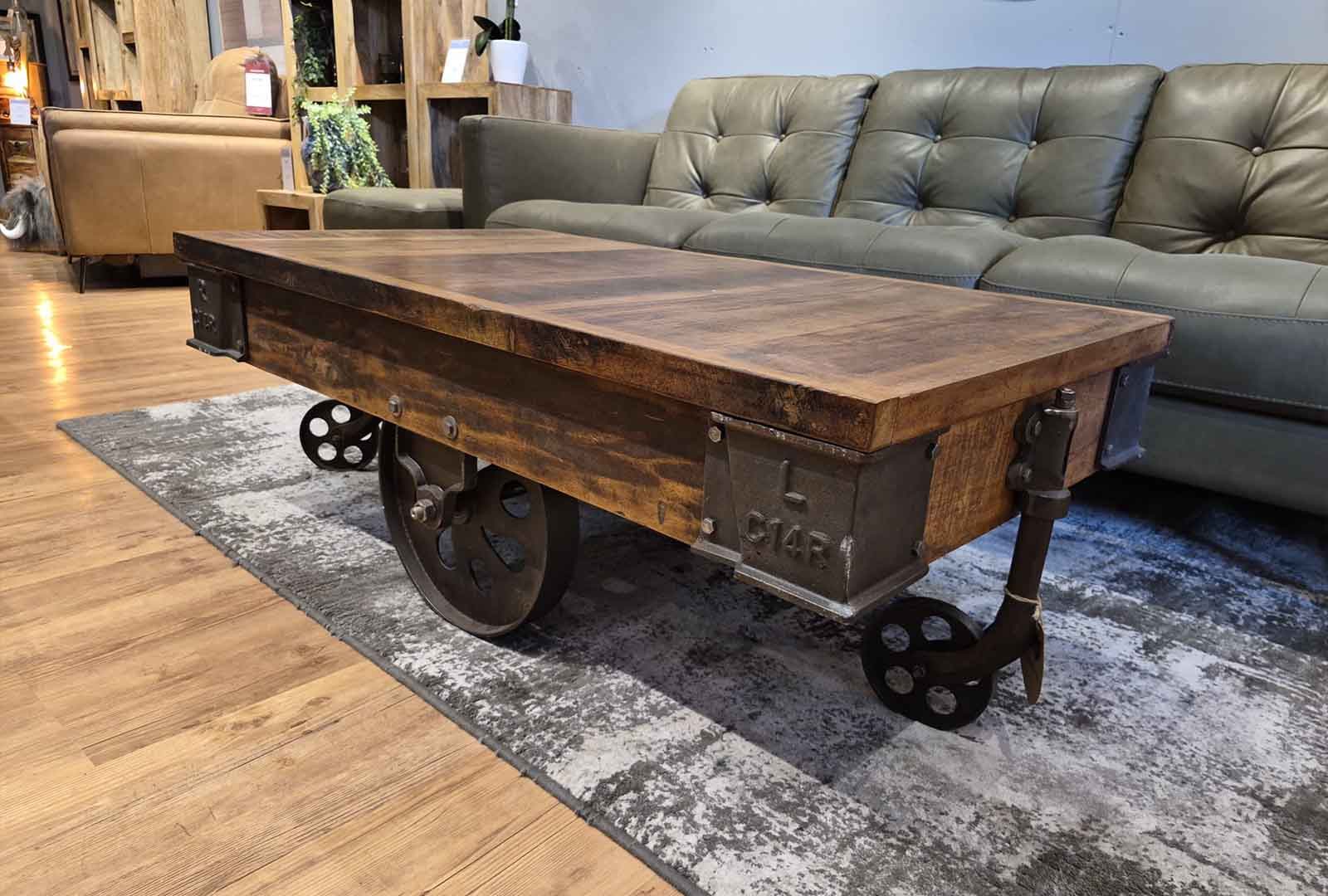Clearance Bardon - Iron Cart Coffee Table