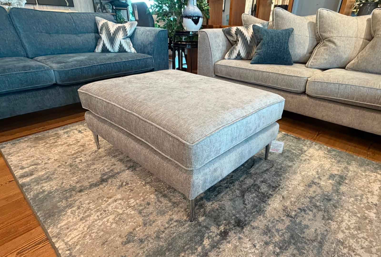 Clearance Lucciano Bundle - Large Chaise Sofa & Footstool