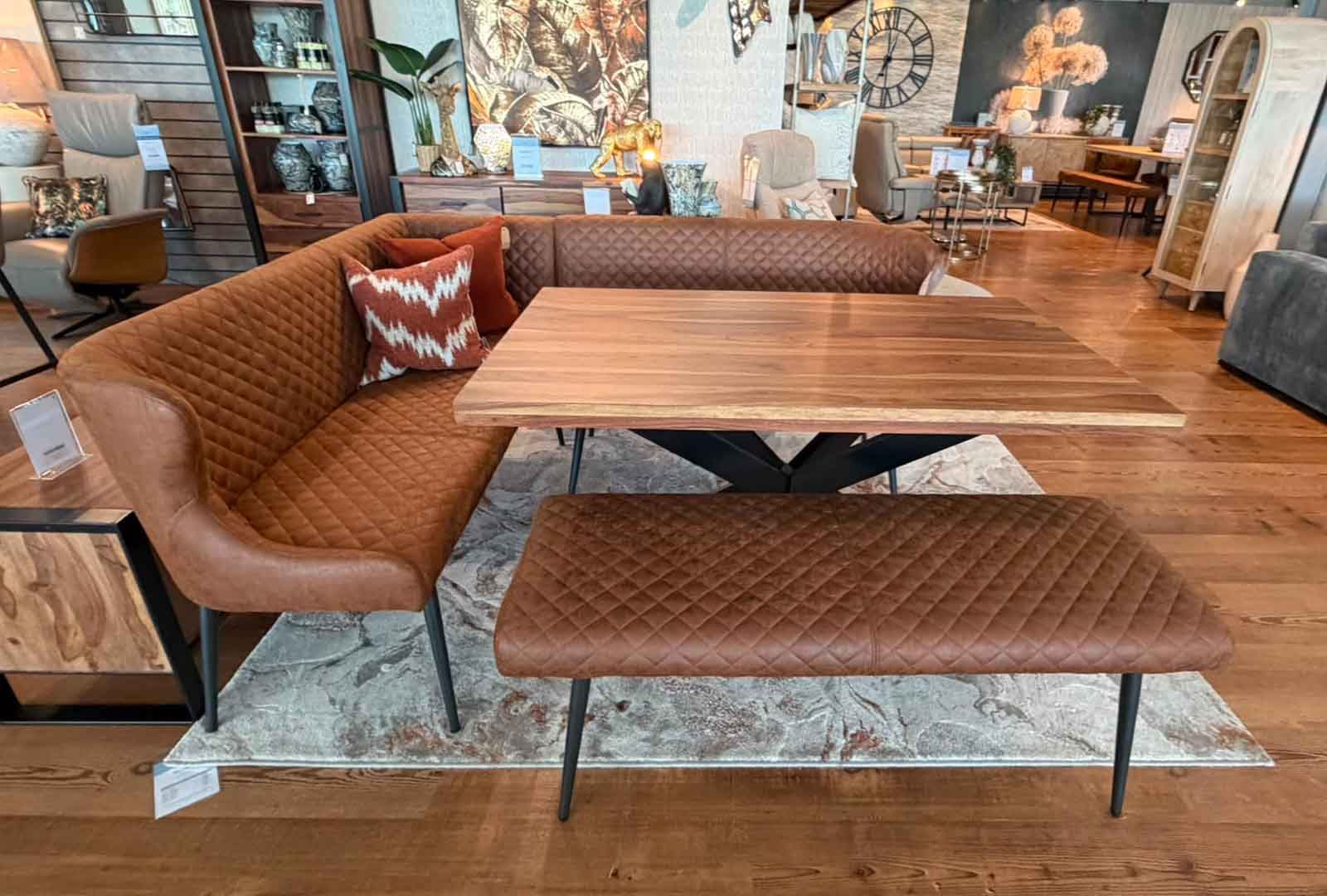 Clearance Houghton Corner Dining Set - LHF Tan