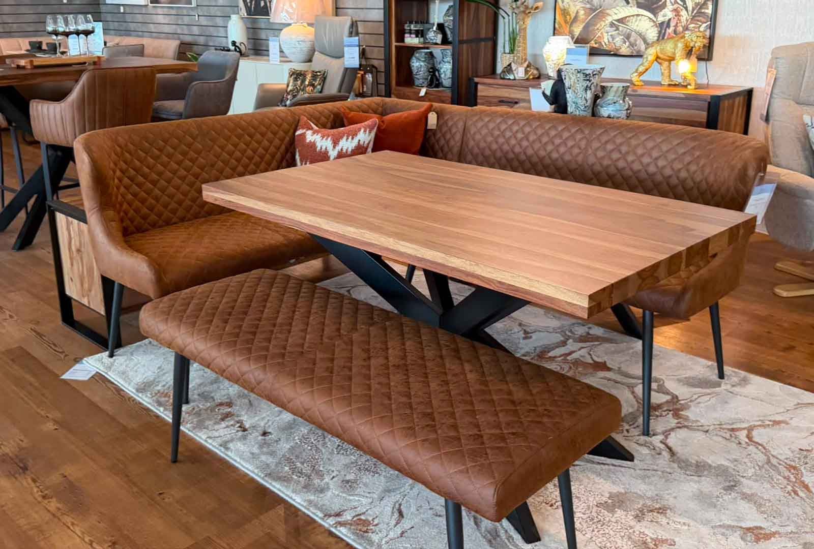 Clearance Houghton Corner Dining Set - LHF Tan