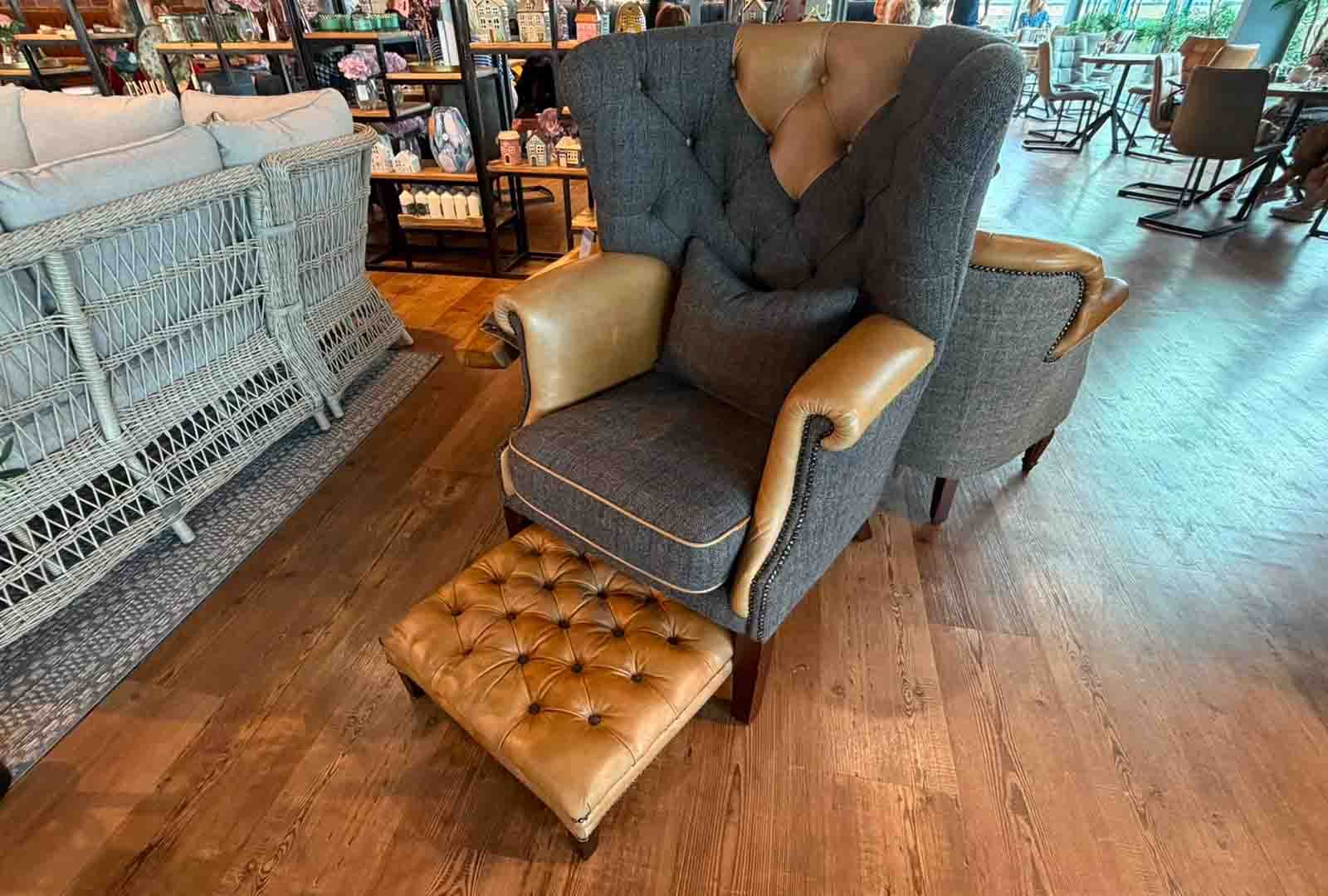 Clearance Keighley Wing Chair & Footstool