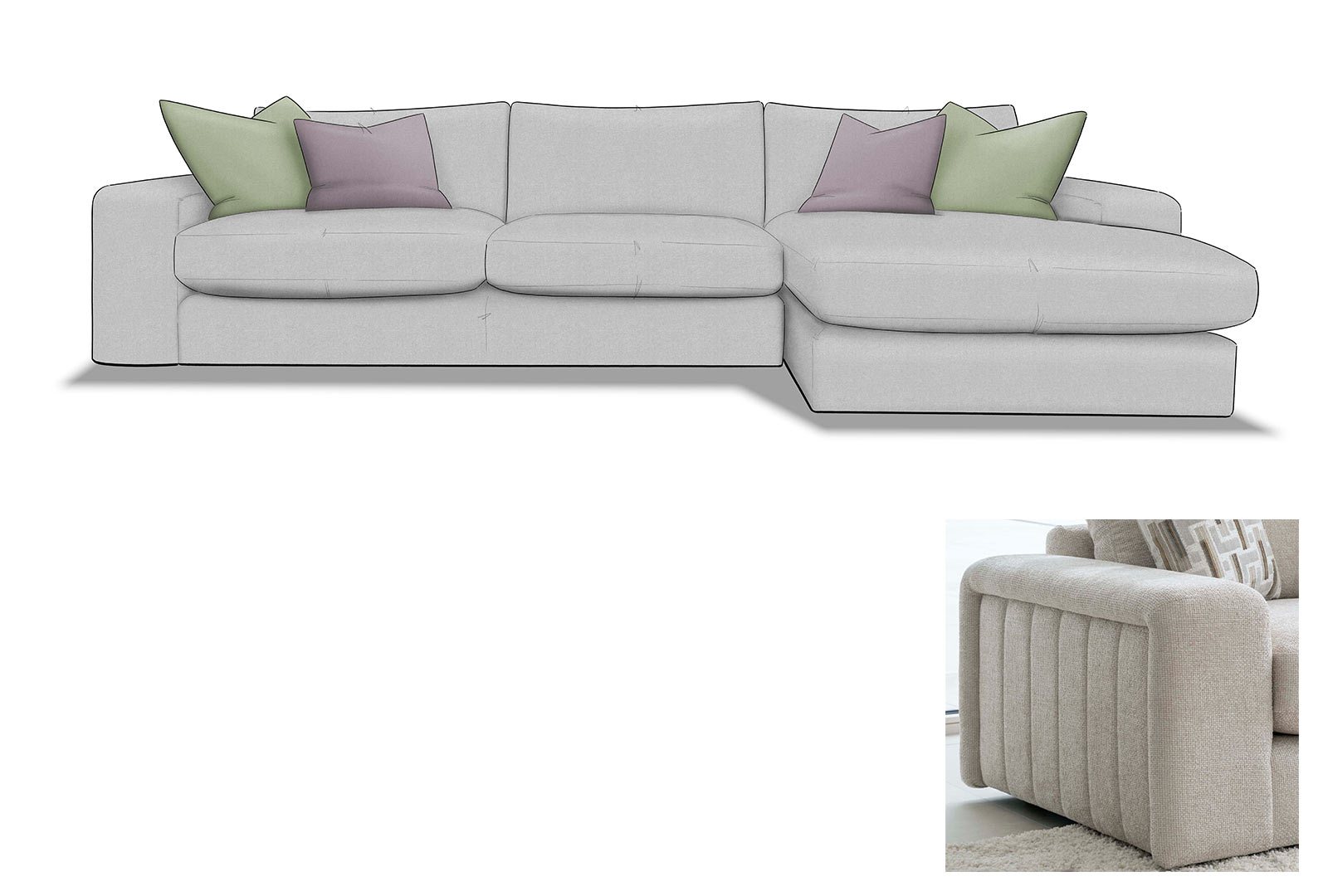 Whitemeadow Cromer - XL Chaise Sofa