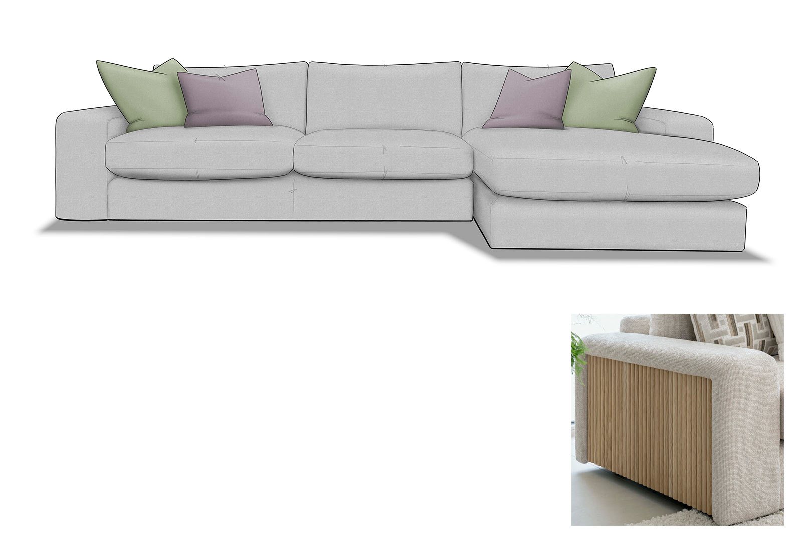 Whitemeadow Cromer - XL Chaise Sofa