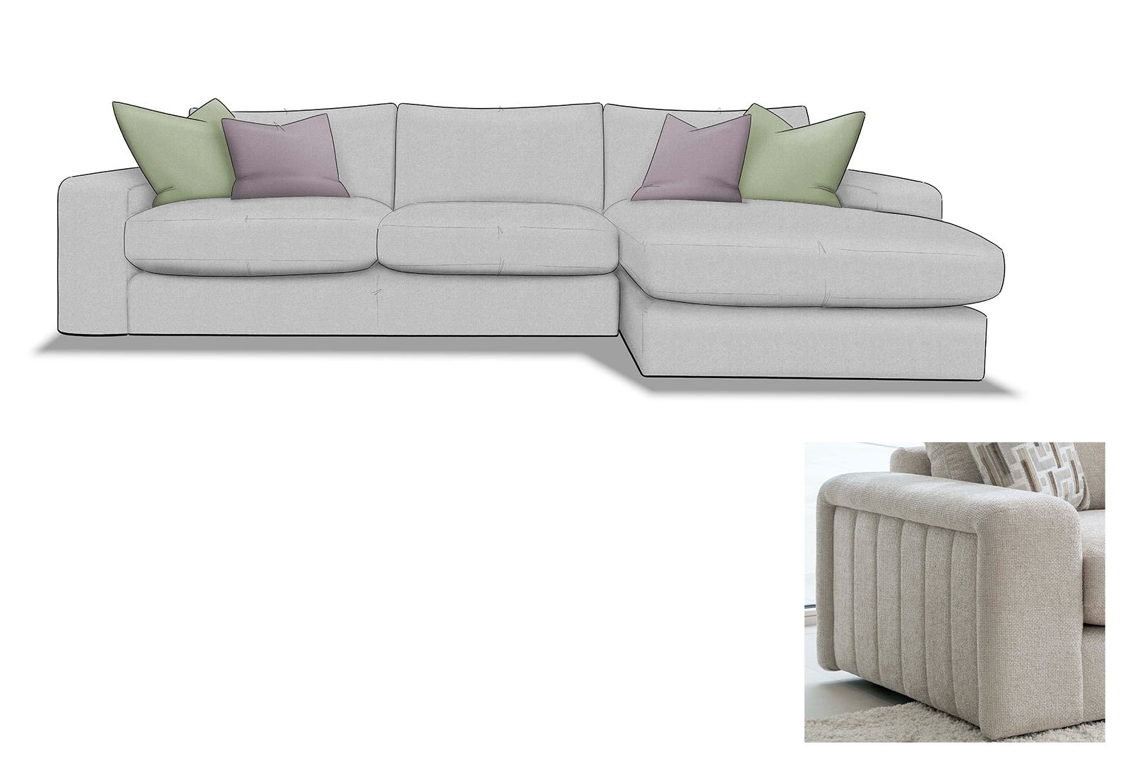 Whitemeadow Cromer - Large Chaise Sofa
