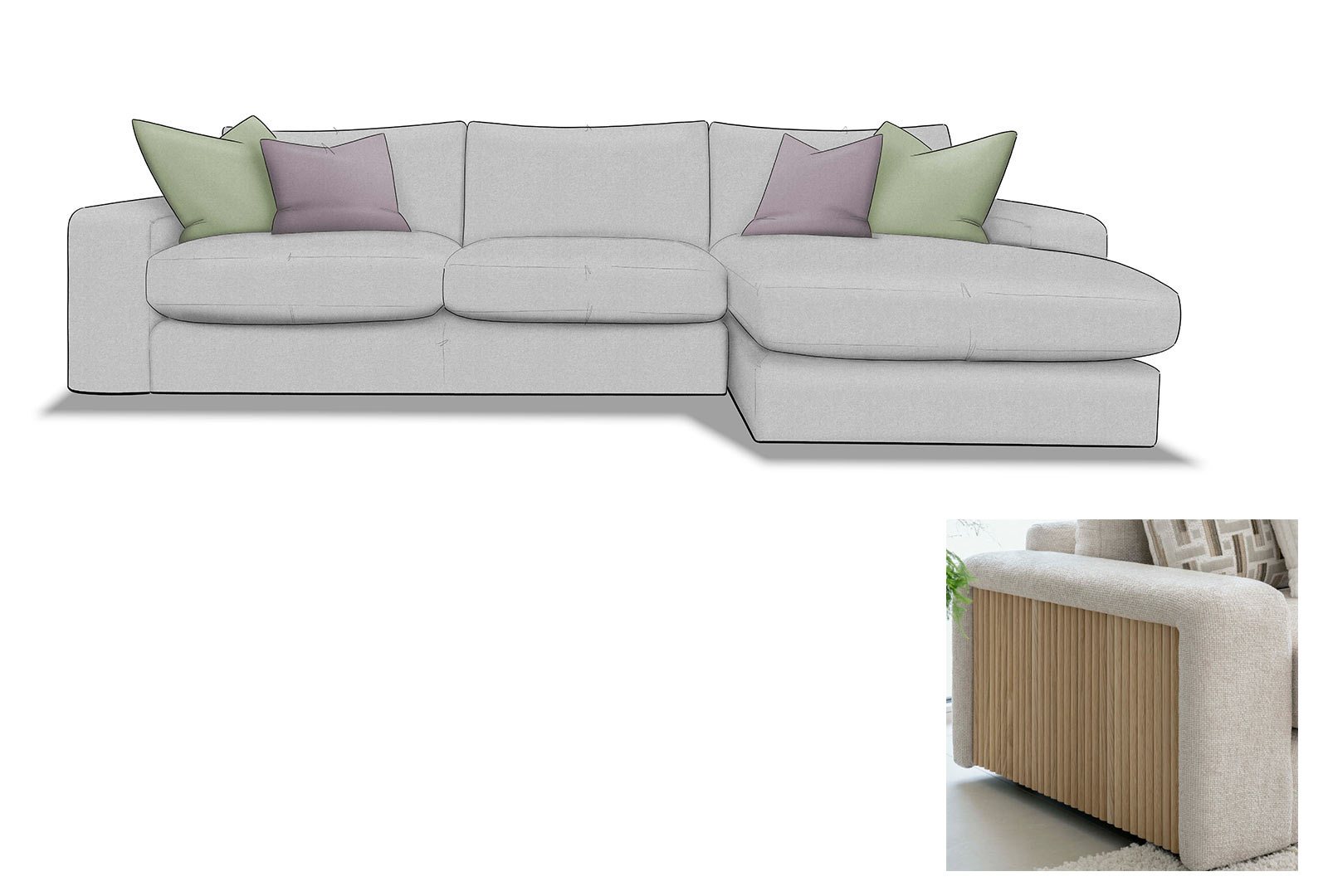 Whitemeadow Cromer - Large Chaise Sofa