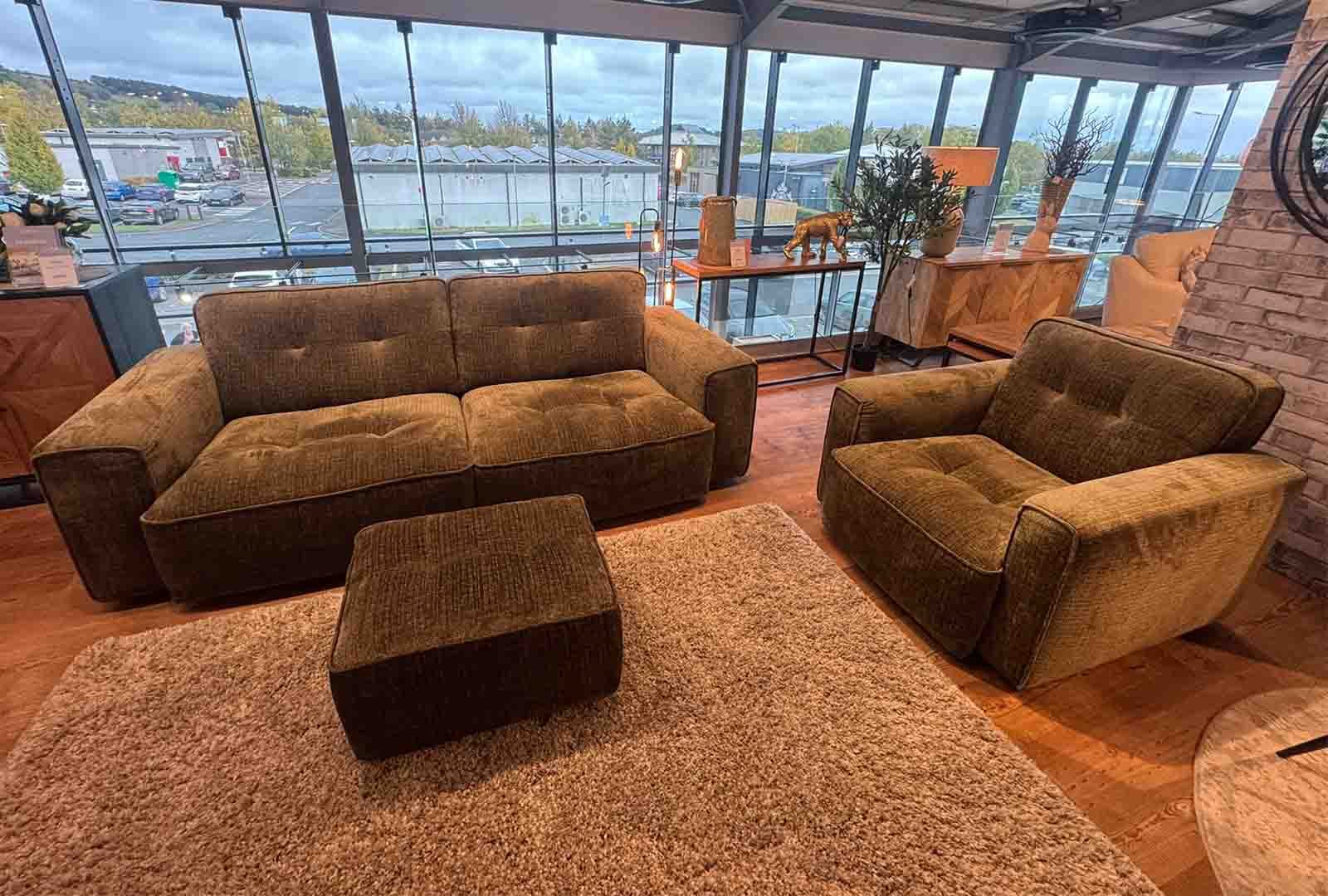 Clearance Gadoni Bundle - Large Sofa, Armchair & Footstool