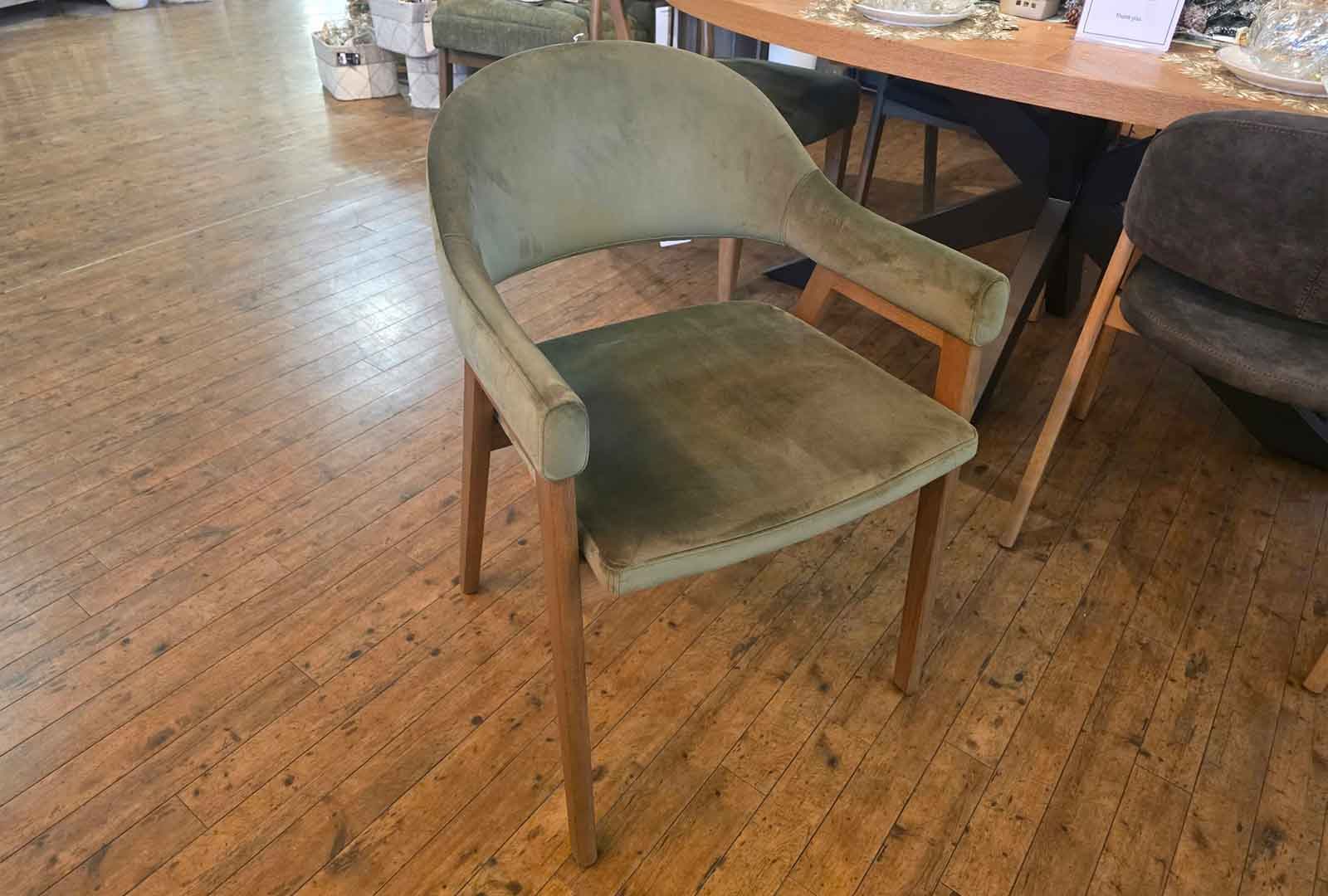 Clearance Canyon Carver Dining Chair x2 - Cedar Velvet