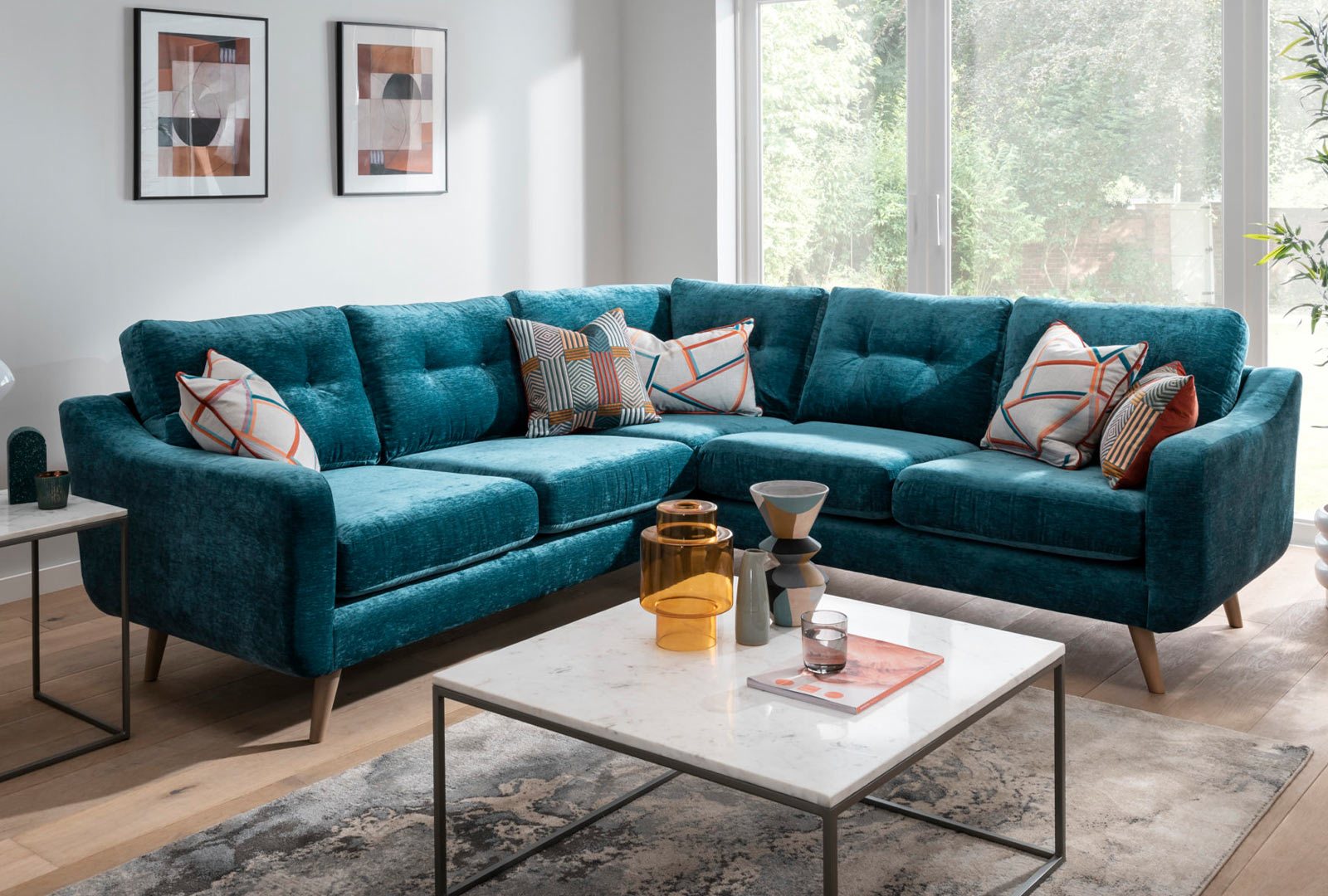 Linton 2 Corner 2 Sofa - Harlem Teal