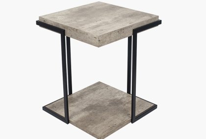 Jaxson Concrete Effect Wood & Black Iron Side Table Jaxson Concrete Effect Wood & Black Iron Side Table