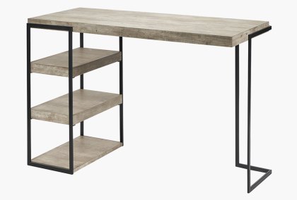 Jaxson Concrete Effect Wood and Black Iron Desk Jaxson Concrete Effect Wood and Black Iron Desk