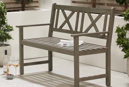Calvo - 2 Seater Antique Grey Bench
