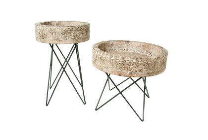 Finial Side Tables (Set of 2)