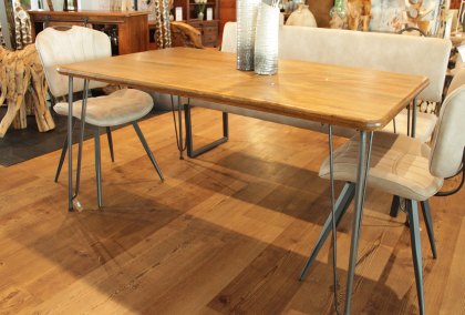 Reggie Retro Hairpin Dining Table Plain Top