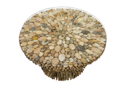 Zatara Round Coffee Table with Glass Top