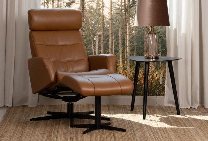 Reeves Swivel Recliner with Footstool