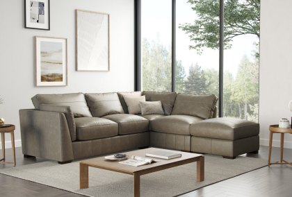 Pavia Leather Corner Chaise Group